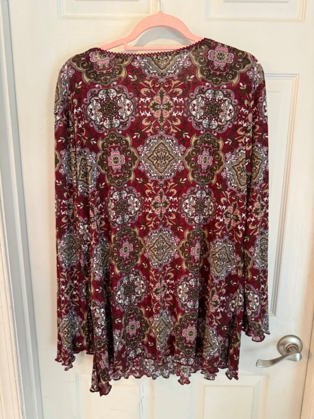 Vintage Faded Glory V-Neck Tunic Blouse Sheer Knit Shirt Mesh Netting 18/20 NEW - Picture 9 of 14